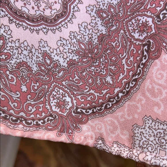 belle sky Pink Paisley Off-Shoulder Boho Blouse - Picture 5 of 10